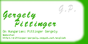 gergely pittinger business card